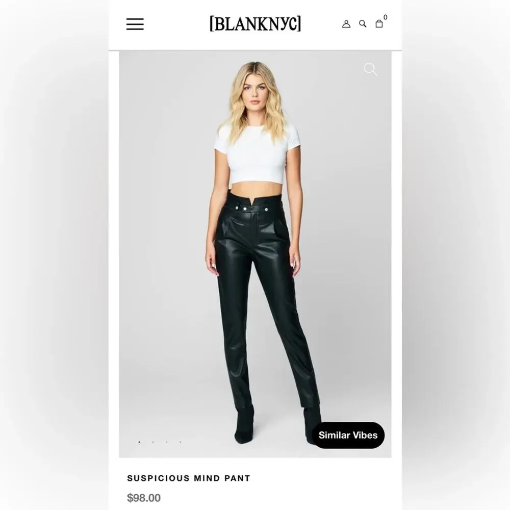 NWT! Blank NYC Suspicious Mind Black Pant - Size 26 - Picture 5 of 10